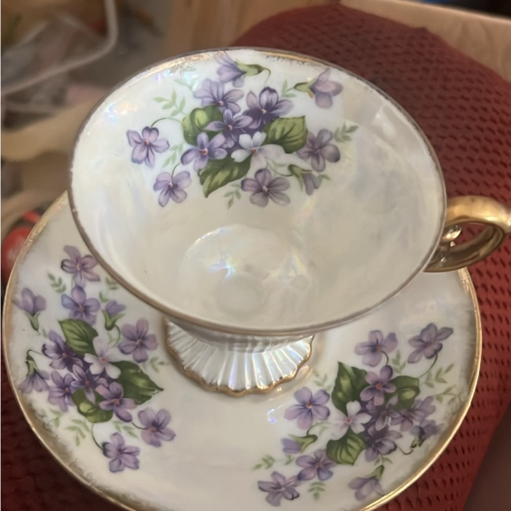 Purple and Gold Floral Accent Decor
